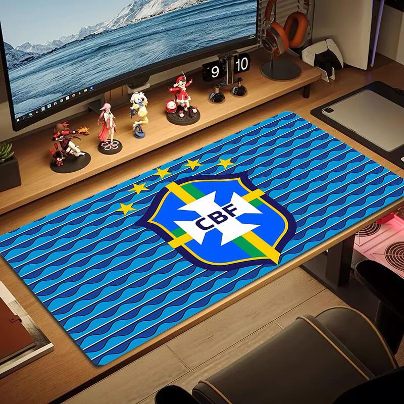 Brazil National Football Team Print  Cushion Non-slip Laptop Tablet Big Mousepad XXL Mat Mini PC Playmat With Lock edge