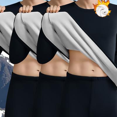 3PS Fleece-Lined Dralon Thermal Set, Thickened Cold-Resistant, Skin-Friendly Fitted Loungewear