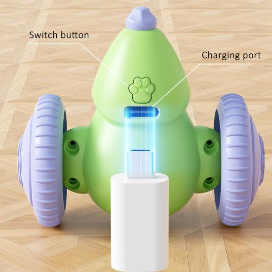 Akıllı Elektrikli Fareler Kedi Oyuncağı Şarj Edilebilir Otomatik Hareket Eden Fare Araba Oyuncağı LED Işıklarla İç Mekan Kedileri için İnteraktif Kedi Teaser