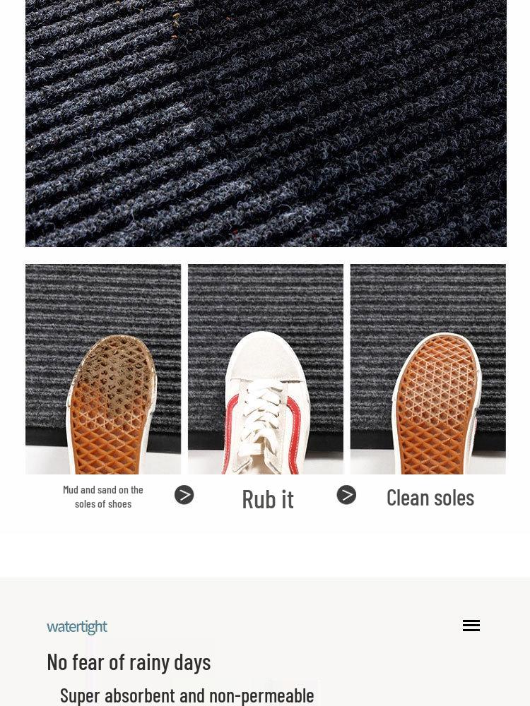 Double Stripe Non-Slip Entrance Mat - Cuttable PVC Flocked Roll with Seven Stripes