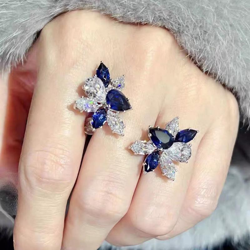 Elegant Sapphire Gem Set: Colored Stud Earrings & Necklace - Versatile, Luxurious, High-End Women s Jewelry