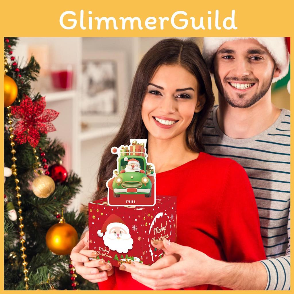 Red Claus Santa Pattern Paper Gift Box Holiday Christmas Prop Atmosphere