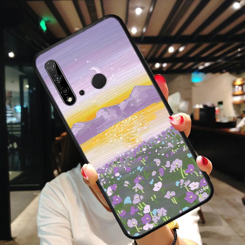 Hand Painted Flower Sceneary Phone Case For Huawei P50 Pro P30 P40 Lite P40Pro P20 Lite P10 Plus Mate 20 Pro Mate20 X