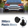200PCS 9mm Hole Dia Plastic Rivets Fastener Push Clips Black for Car Auto Fender