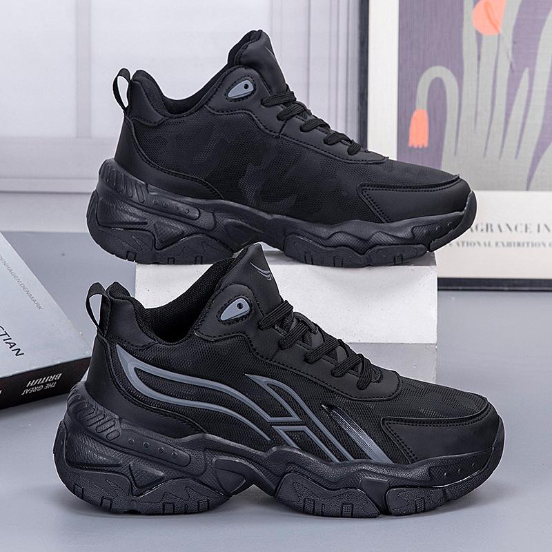 Teen leather fashion dad shoes men's lightweight breathable sports casual shoes spring and autumn new outdoor running shoes