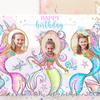 Dinosaur Birthday Polyester Background Mermaid Party Decor Kids Wedding Birthday Party Supplies Baby Shower Under The Sea Party