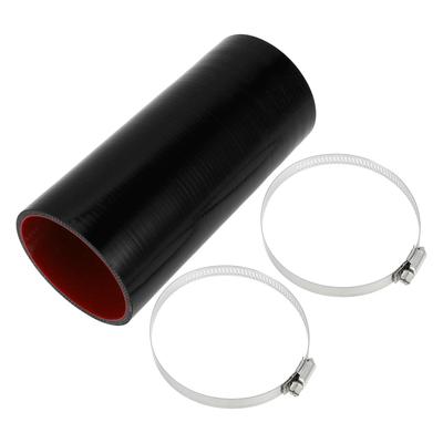 X AUTOHAUX 1 Set Inner Diameter 83mm/3.27" Length 200mm/7.87" 0 Degree Straight Black Red