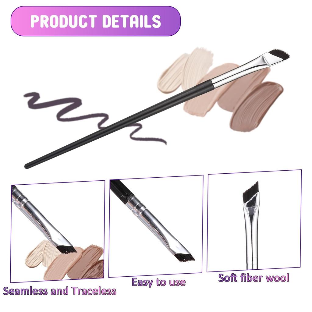 7 Pcs Eyeliner Brushes Set, Ultra Thin Flat Angle Eye Makeup Brush Slanted Angled Eyebrow Brushes Eye Liner Brush for Professional Makeup Application