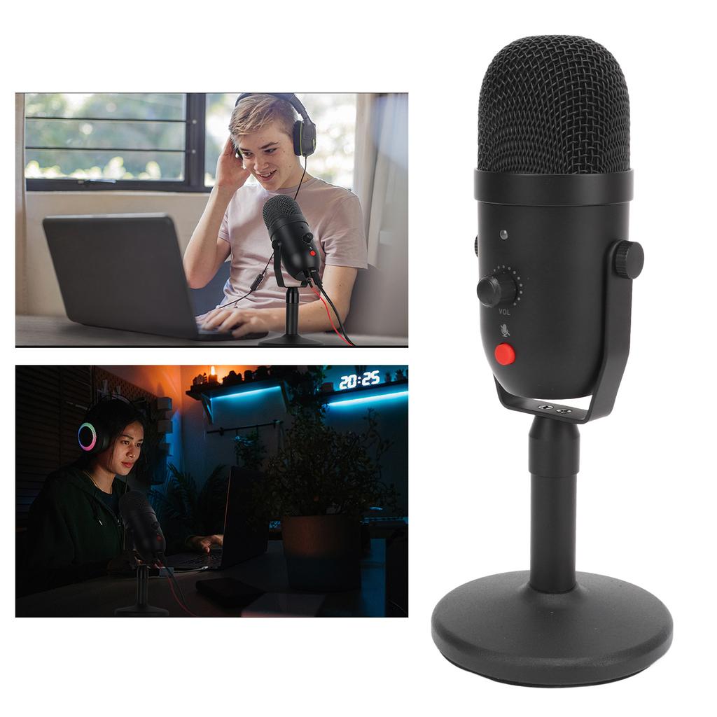 USB Condenser Microphone Intelligent Noise Reduction Cardioid Condenser Microphone for Gaming Podcasting Recording
