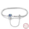 Real 925 Sterling Silver 17-20CM Butterfly Pet Ocean Starry Sky Original Bracelet Fit for Wedding Fine Jewelry DIY Making