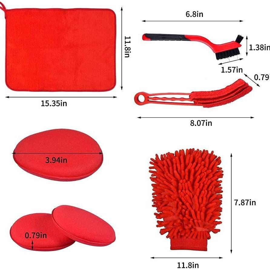 18-Piece Car Wash Brush Set: Electric Drill, Tire, and Gap Cleaning Brushes