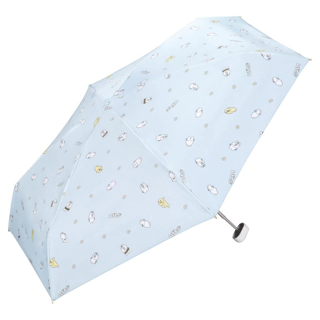 Mini Sunshade Folding Sun and Light UV Square Storage Character Wpc. (Npochamu) Parasol, Blue, Umbrella, 50cm, Women's, Rain, 100% Blocking,