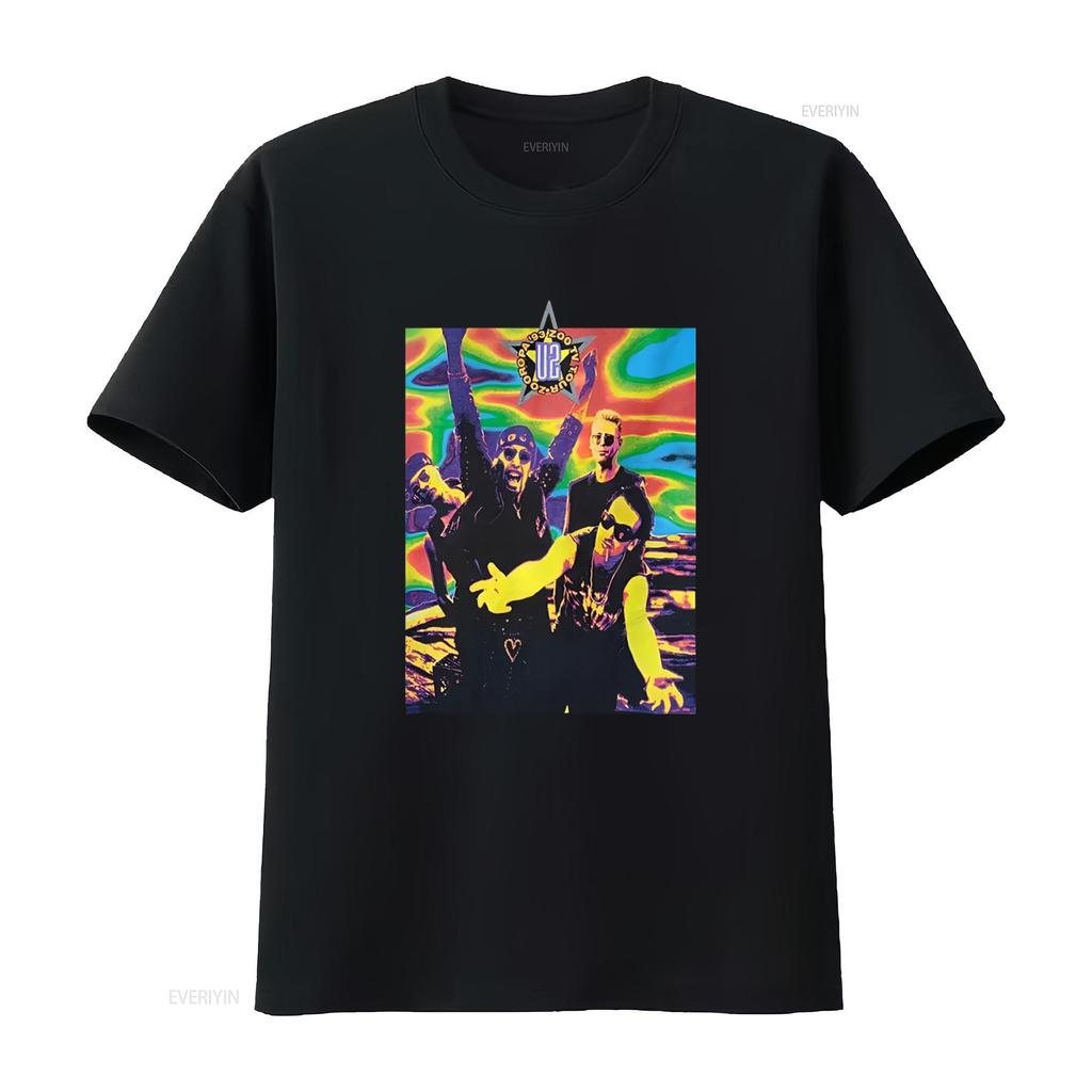 1993 U2 Zoo Tv Tour T-Shirt XL Zooropa Band Konzert Mode Selten CD Inspiriert Vintage Gewaschen Mann Stilvolle Designerkleidung