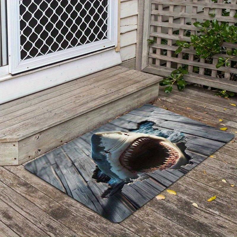 Shark Attack Rug - 3D Illusion Floor Mat for Bold Interiors, Great for Kids' Rooms or Game Rooms | Novelty Rugs