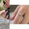 Korean Rainbow Smiley Face Adjustable Ring Elegant Copper Fashionable Design For Women
