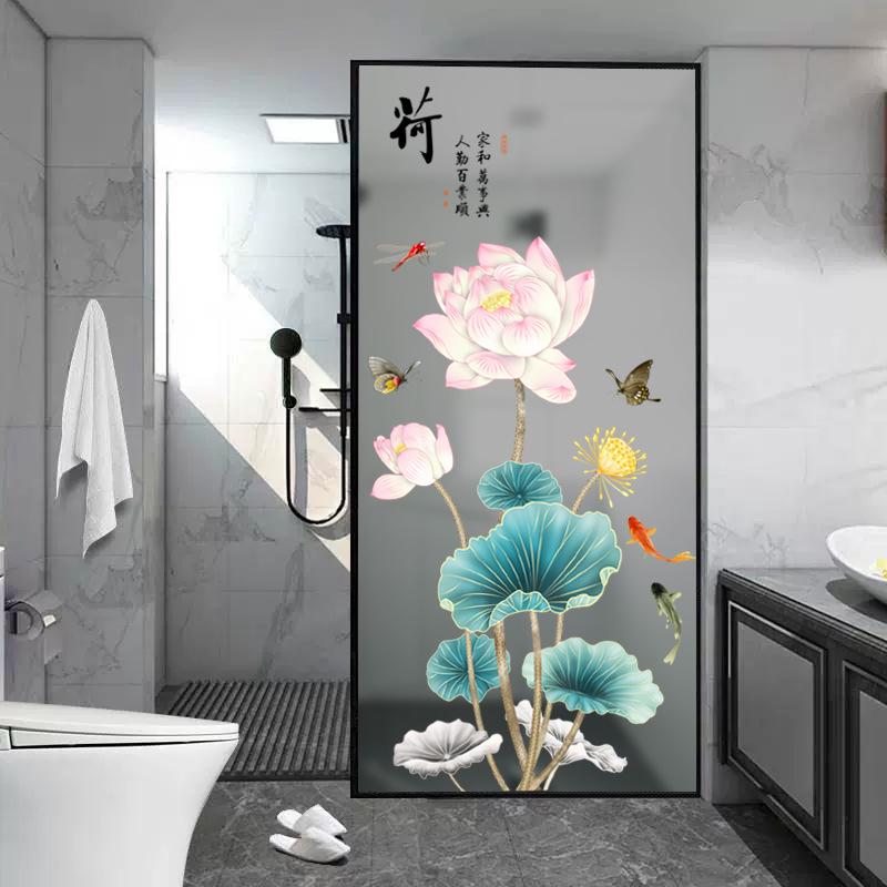 Chinese Style Hand Painted Lotus 3D Wall Sticker Self Adhesive for Living Room Background Wall Decor Vintage Art Home Decoration