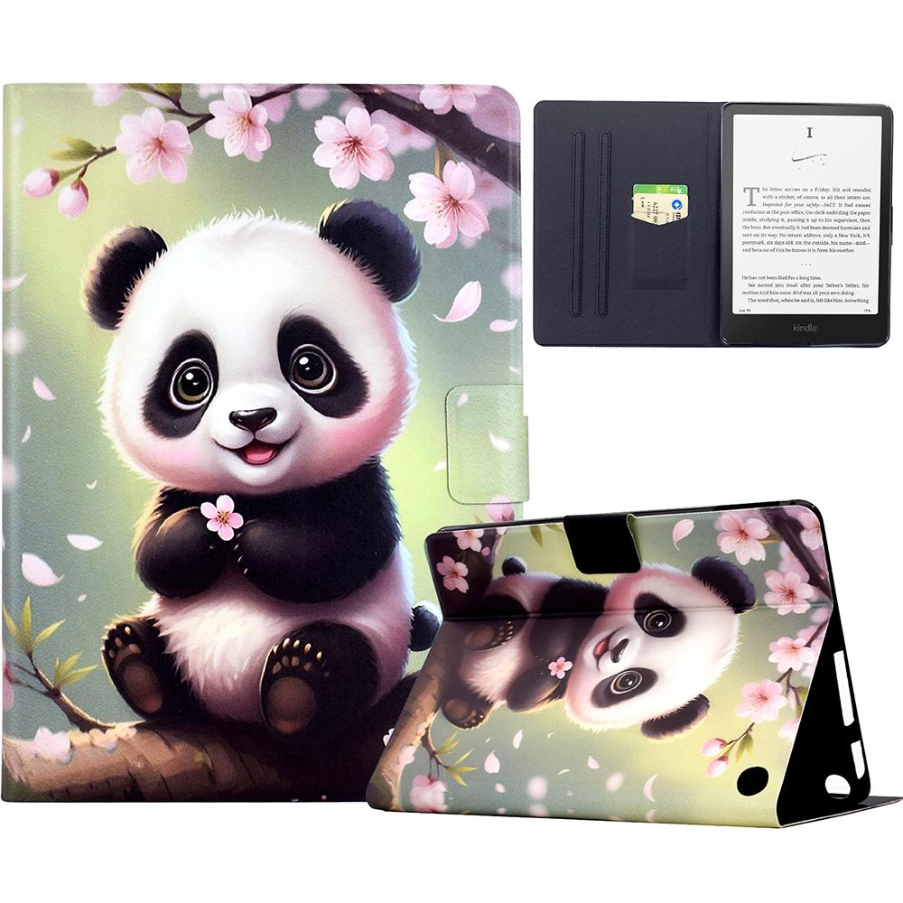 Para Amazon Fire 7 (2022) Capa com Suporte e Estampa para Tablet, Capa de Couro com Despertar/Suspender Automático