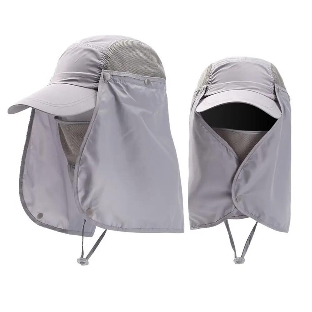 Outdoor UV Sun Protection Summer Fishing Sun Hat Breathable Neck Face Sunshade Hat Adjustable Fisherman Cap