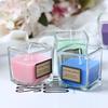 Scented Candle, Romantic Wedding Deodorant, Hotel SPA Candlelight Dinner, Windproof Glassless Square Cup Candle