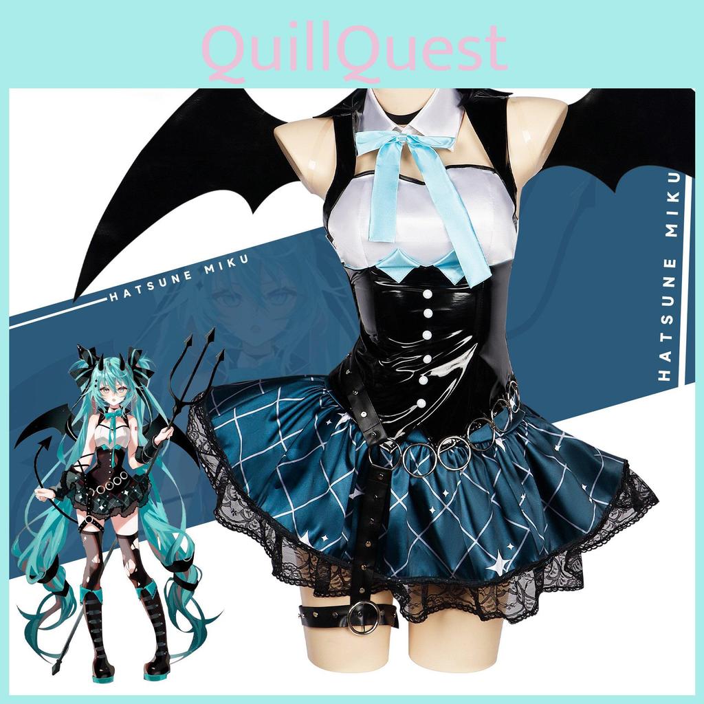 Hatsune Miku Cosplay Costumed Outfit Accessorie Fans Girl Role Play Clothing