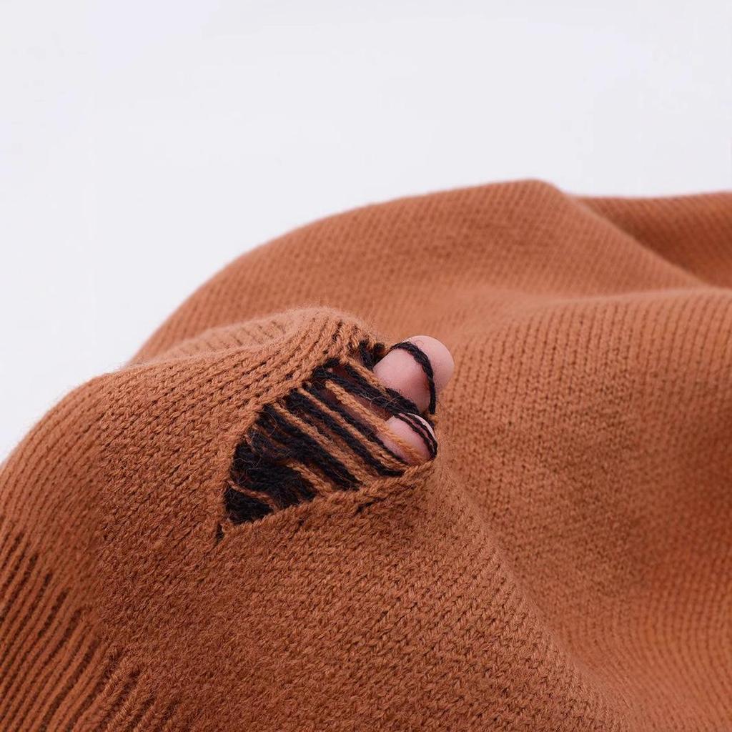 XHK2568 Plus Size Women's Winter Sweater - Hollow Out Butterfly Design, Soft and Cozy