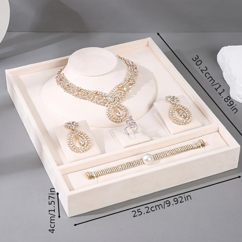 PGY Elegantes Schmuckset-Ausstellungsständer Multifunktionaler Schmuckhalter Organizer Halskette Ring Ohrring Kombinationsset Aufbewahrungsschale