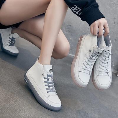 2024Genuine Leather Spring Women Sport Flats For Ladies Casual White Sneakers Shoes Woman Soft Bottom Cross-tied Footwear