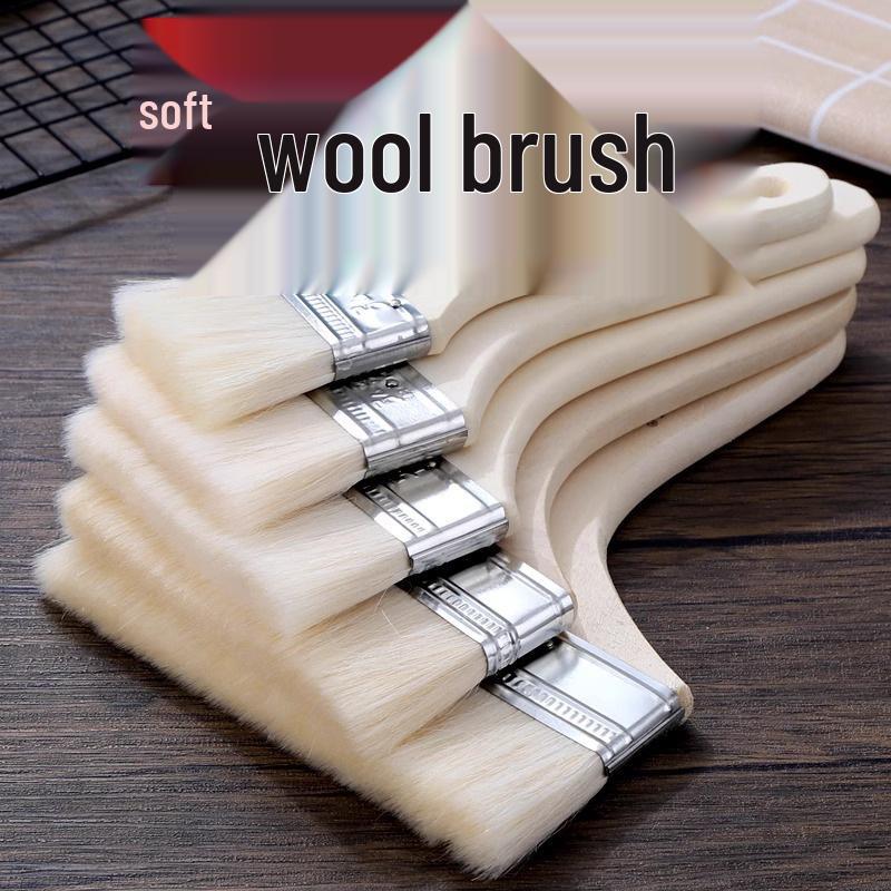 Traceless Soft Lamb Wool and Bristle Brush for Baking, Paint Coating, and Barbecue