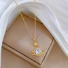 Planet Galaxy Light Luxury Temperament Full Diamond Necklace Women'S Versatile Clavicle Chain Titanium Steel Chain