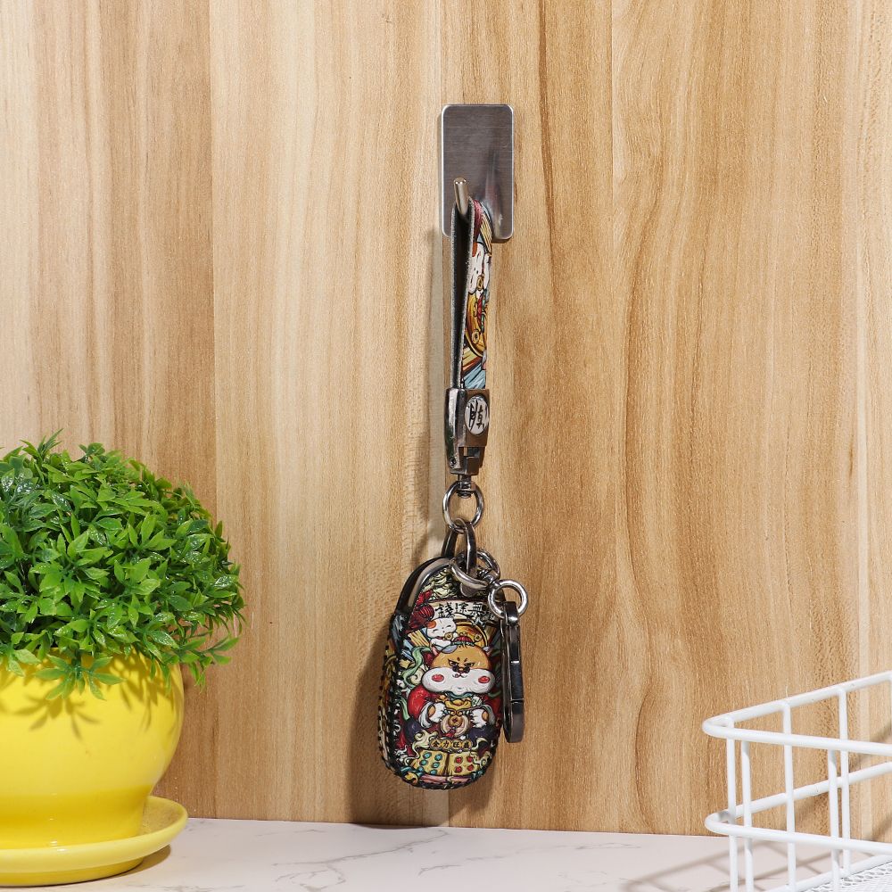 Stainless Adhesive No Punching Wall Hook Hanger Storage Bathroom  Accessories Towel Holder