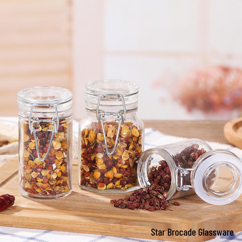 Transparent Glass Sealed Storage Jar for Coarse Grains, Tea, Honey, and Enzymes