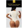 Square Neck Seamless Short Sleeve Buttoned Waist Cinching Shapewear Bodysuit For Women