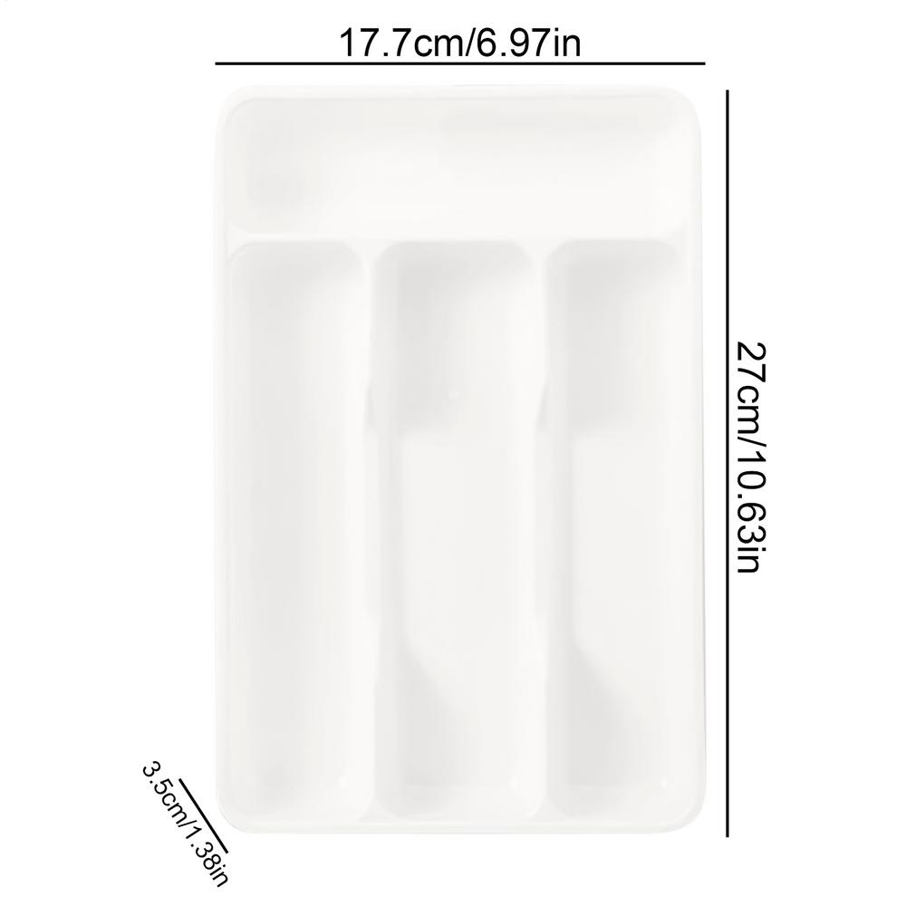 Silverware Drawer Organizer Flatware Organizer Compact Holder with 4 Compartment for Forks Cooking Kitchen Cabinet Countertop