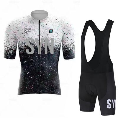 Mens Cycling Jersey Set Short Sleeve Quick Dry Breathable Bike Riding Kit Summer Compression Fit