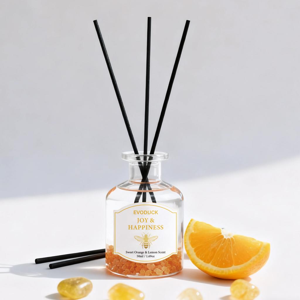 Flameless Reed Diffuser Set - Bottle With Essential Oil & Rattan Reeds | Car Air Freshener ,winter Christmas gift,gift for woman