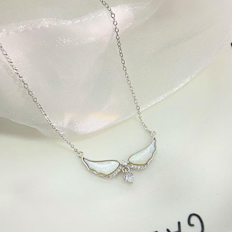 

Изысканное ожерелье с крыльями из ракушки из циркония, легкая роскошь, элитный, нишевый дизайн, новый стиль
