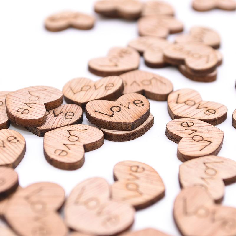 100PCS Rustic Wood MINI Love Heart Wedding Table Scatter Decoration Crafts DIY 100PCS Rustic Wood MINI Love Heart Wedding Table Scatter Decoration Crafts DIY