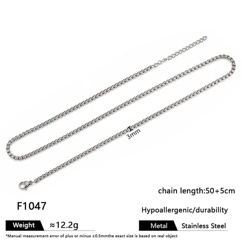 Multi-Size Titanium Steel Cuban, Figaro, Clavicle, and Hip Hop Chain Necklaces