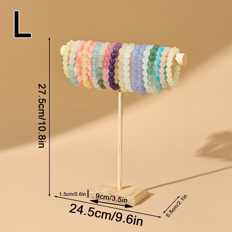 Elegant Multi-Level Wood Bangle Holder Jewelry Display Stand for Bracelets Beads Headbands Easy Assembly Vanity Organizer Rack
