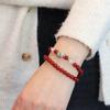 Natural Agate Chalcedony Bracelet Double Circle Beads Fashion Women Daily Jewelry Lucky Gift