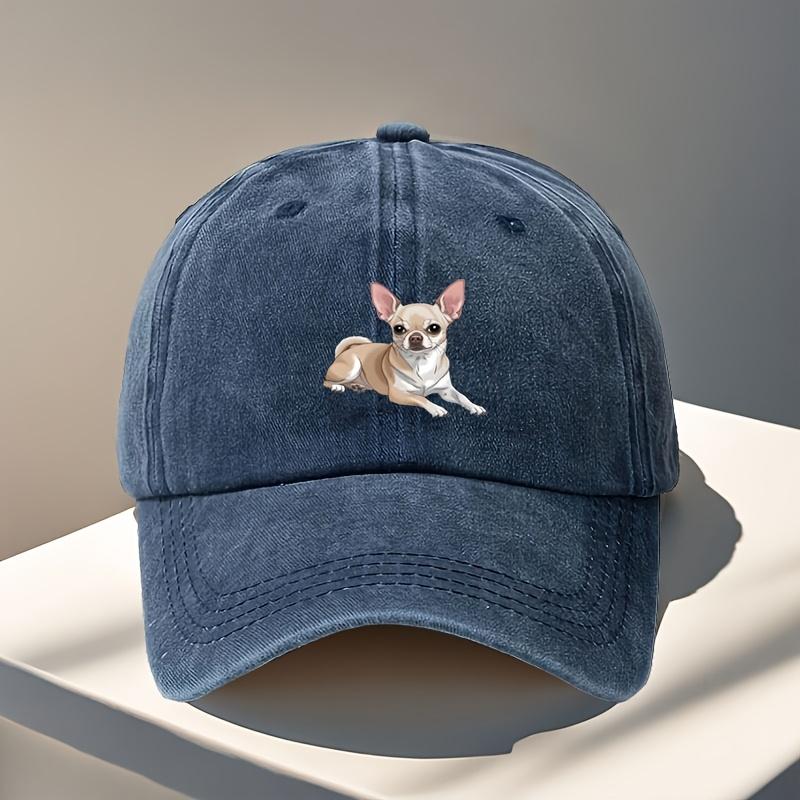 Unisex verstellbare Baseballkappe mit Chihuahua-Design Verstellbarer Riemen Leichter Outdoor-Stil Ideal zum Wandern Camping