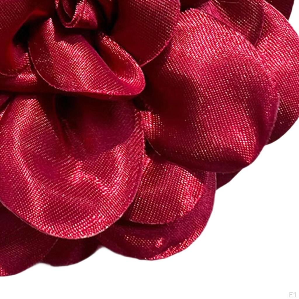 Camellia Flower Brooch for Women, Large Hair Clip And Lapel Pin Dress Accessories
