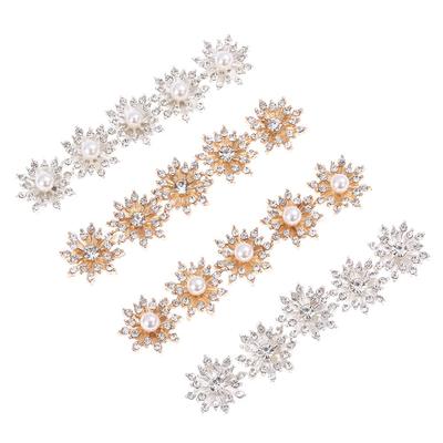 10PCS 16MM DIY Flatback Hairpin Accessories Pearl Buckle Apparel Sewing Rhinestone Button Snowflake Buttons