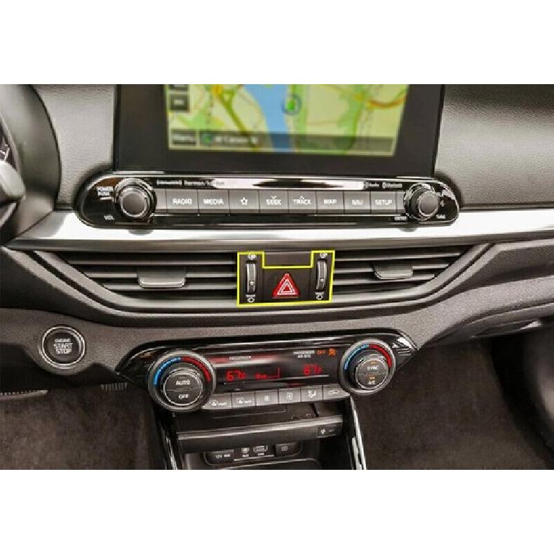For Kia Forte K3 19-2024 Carbon Fiber Steel Mergency Light Switch Control Trim