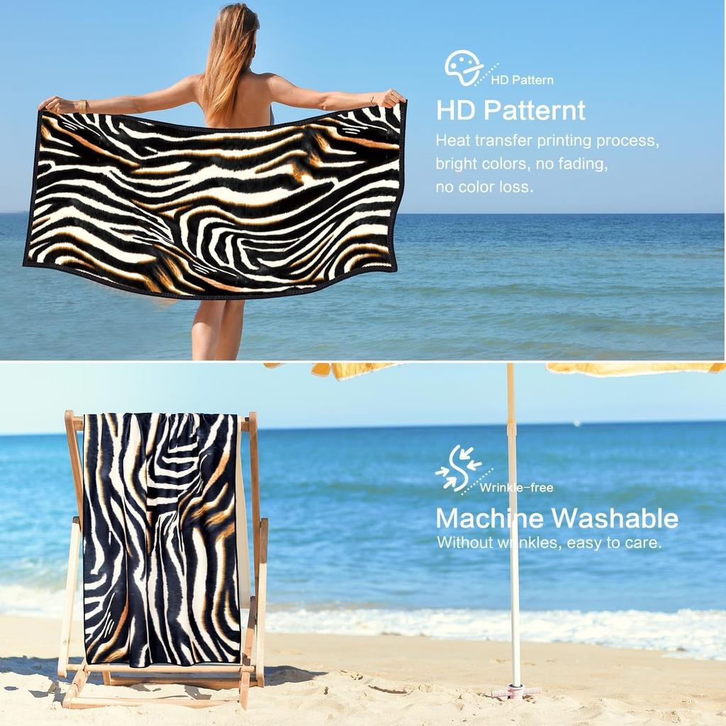 Zebra Stripes pattern Towel for Family stuffs friends Gifts Quick-Dry Sand free For Bath Yoga Tourism Beach Camping Swimming GYM