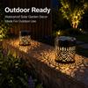 4 Pack Solar Mandala Lights Outdoor Color-Changing Waterproof Metal Solar Fence Lights Auto On/Off Solar Garden Lights for Patio Backyard Wall Post