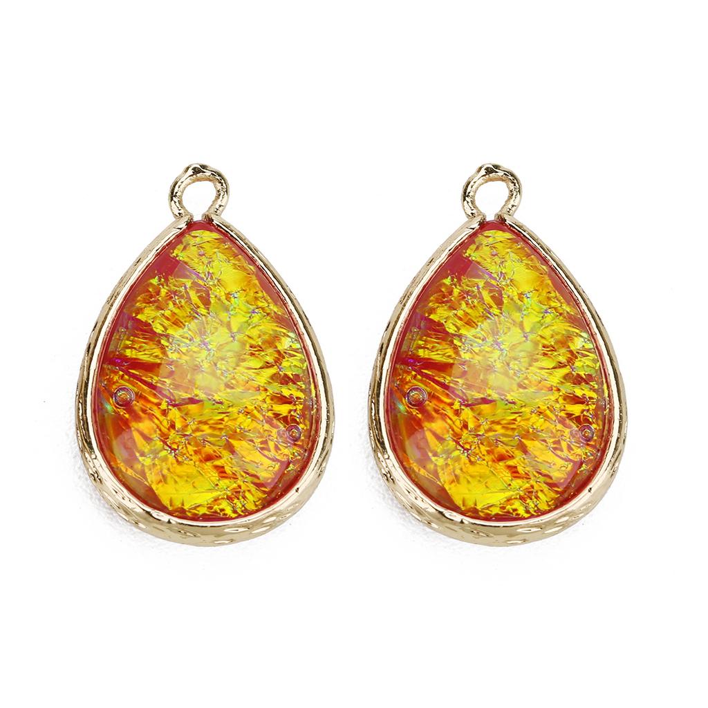 5Pcs/lot Resin Charm Beads Imitation Opal Water Drop Shape Pendant for Jewelry Making DIY Necklace Bracelet Earring Accessories