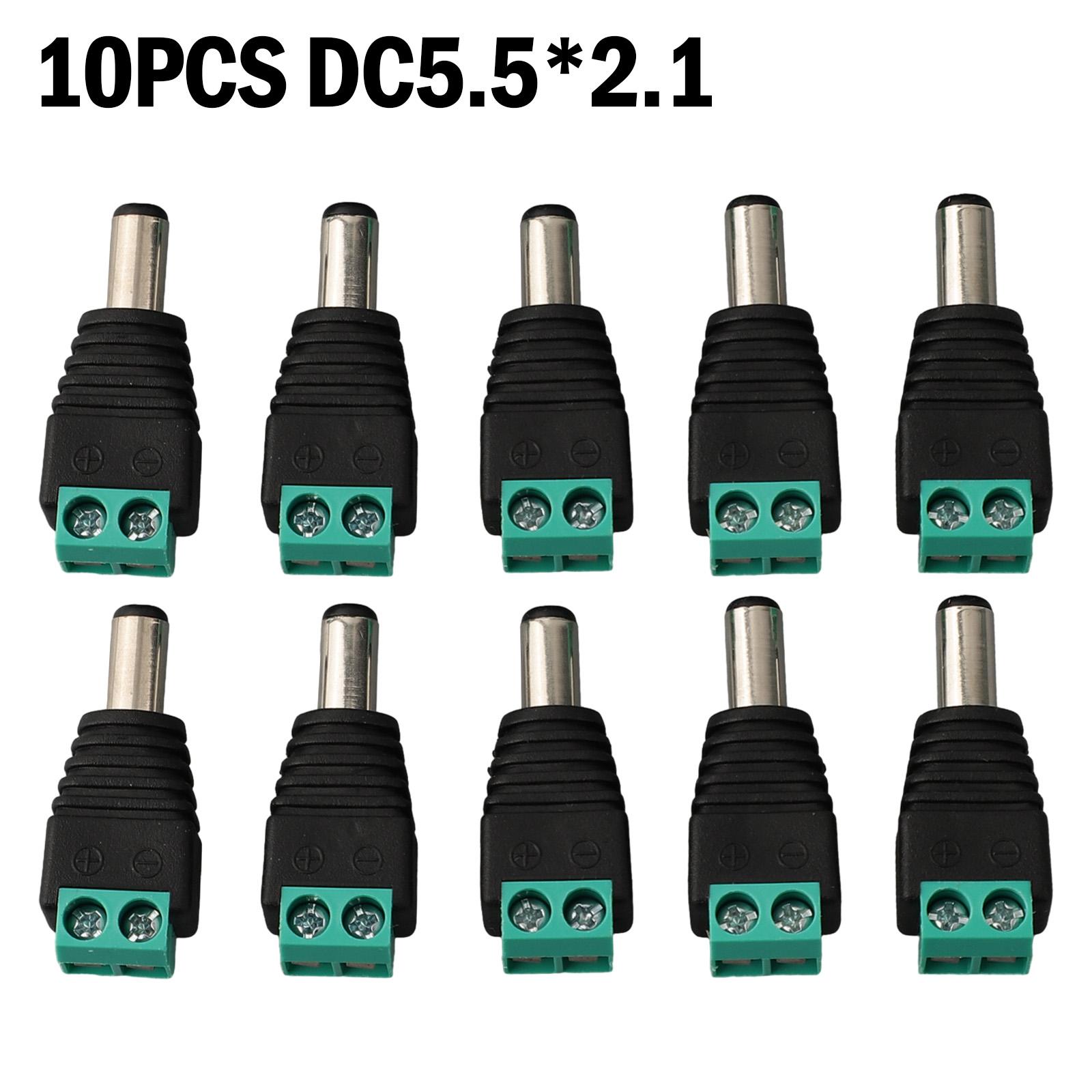 10PCS Male DC Power Plug 5 5 x 2 1MM Adapter Connector  Easy to Install Plug for Pickup Power Supply  No Welding Required