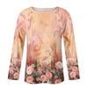 Women's Fashion Casual Round Neck Long Sleeve Floral Print Button Decorated T-Shirt Top
