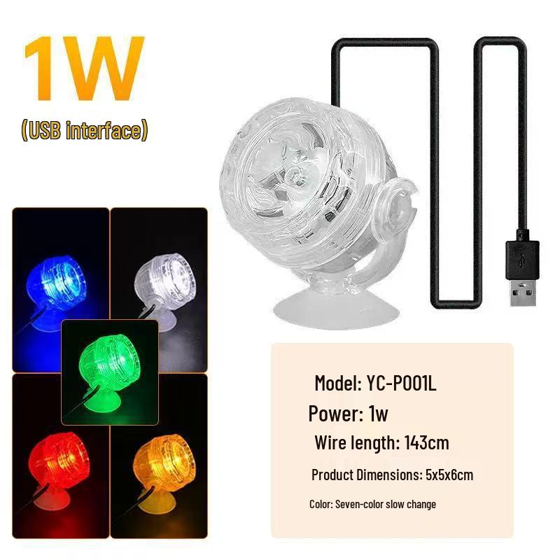 Waterproof LED Aquarium Light with Remote Control, Submersible Spotlight, Seven-Color for Plants and South American Night Landscaping